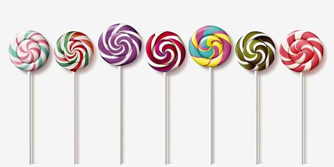 sweets lollipops candies set isolated on white background
