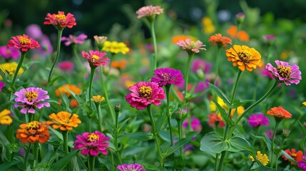 Obraz premium A vibrant field filled with an abundance of blossoming flowers during midday