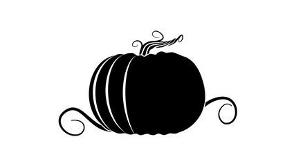 Pumpkin emblem, black isolated silhouette 
