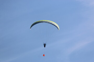 Paraglider being towed by a winch	