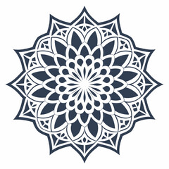 Mandala Line Art Silhouette Vector Illustration