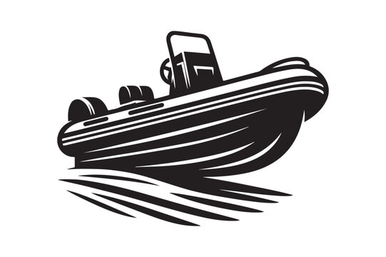black boat on water clip art preview