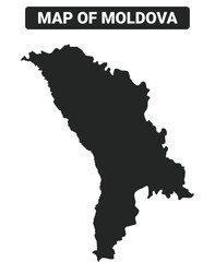 Simple Moldova Black map flat vector illustration