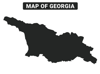 Obraz premium Simple Georgia Black map flat vector illustration