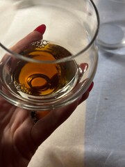Port wine after dinner in Tuscany, Italy