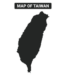 Simple Taiwan Black map flat vector illustration