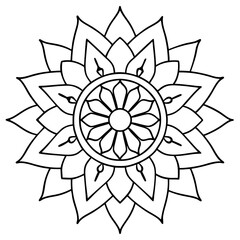 Mandala Line Art Vector Design
