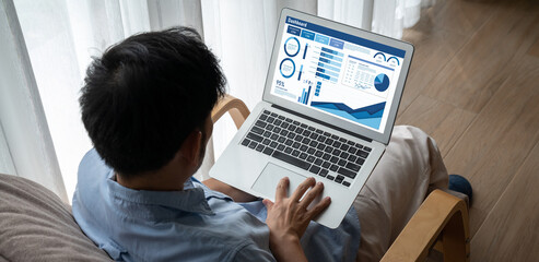 Business data dashboard provide business intelligence analytic for marketing strategy planning...