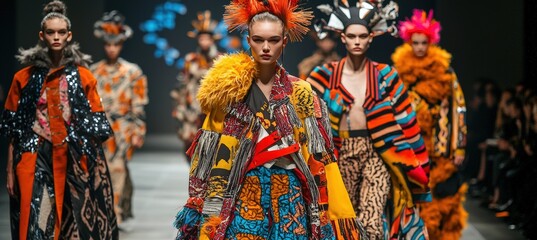 Avant-Garde New Year's Fashion Show: Bold and Creative Outfits on the Runway for Holiday Design