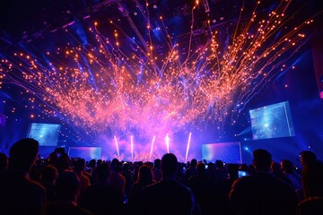 Spectacular Fireworks Display at Tech Conference Highlighting Innovation and Excitement