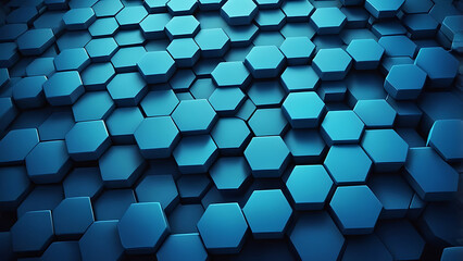 Blue abstract textured hexagon background, Blurry wallpaper design, Empty space for text .