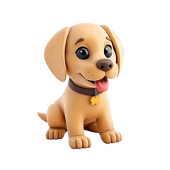 Cute cartoon dog sitting happily, perfect for children's themes and pet-related designs.