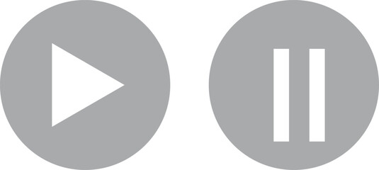 3d render of a symbol made of many spheres play and pause  icon on gray background 