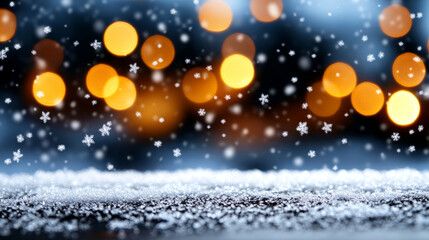 Cozy winter vibes with frosted window and glowing Christmas lights in a festive setting