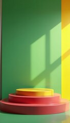 3D Geometric Cylinder Podium Showcase Background