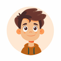 Obraz premium A cartoon boy with a smile on his face. He is wearing a hoodie and has a round face