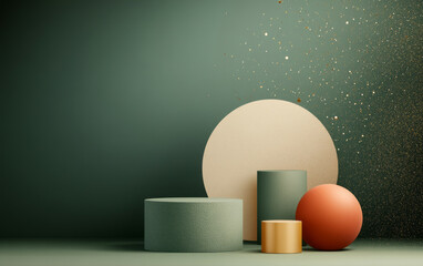 Retro 3D effect e-commerce product display background