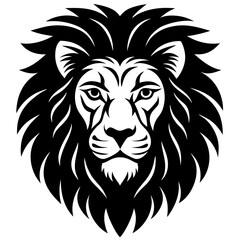 Lion Head Black Silhouette Design