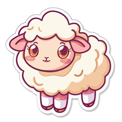 Beautiful Colored Stickers with Sheep Design, Cute Farm Animal Graphic Resource for Creative Project, Ai Generative