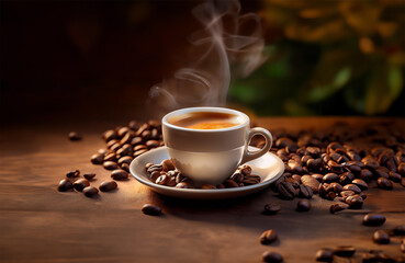 Fototapeta premium International Coffee Day and Coffee Fest with Mocha, Americano, Misto, Espresso, Latte, Cappuccino 