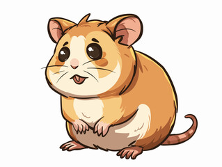 Fototapeta premium A cute cartoon hamster Vector illustration on white background
