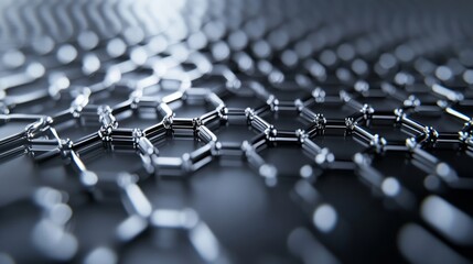 Abstract Metallic Hexagon Pattern   Modern Geometric Background