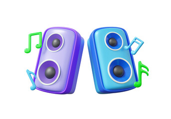 Music speaker with notes melody musical colorful loudspeaker technology studio, concert, music...