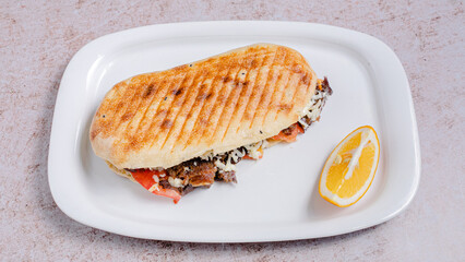 Delicious doner kebab on plate