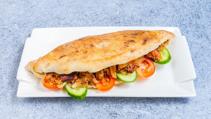 Delicious doner kebab on plate