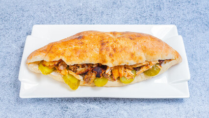 Delicious doner kebab on plate