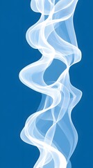 Naklejka premium White Smoke on Blue Background, Abstract Image, Texture, Pattern, Wallpaper, Cover and Screen for Smartphone, PC, Laptop, 9:16 and 16:9 Format