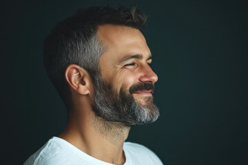 Fototapeta premium a close up of a smiling man's face