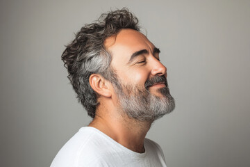 Obraz premium a close up of a smiling man's face