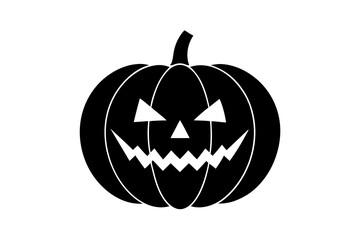 Halloween pumpkin in flat style for poster, banner, greeting card. Vector illustration.