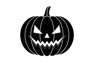 Halloween pumpkin in flat style for poster, banner, greeting card. Vector illustration.