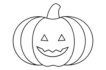 Halloween pumpkin in flat style for poster, banner, greeting card. Vector illustration.