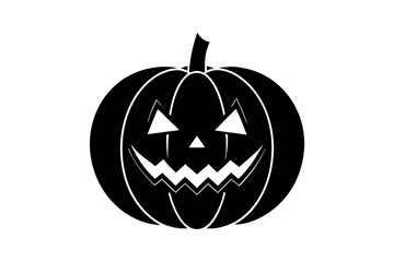 Halloween pumpkin in flat style for poster, banner, greeting card. Vector illustration.