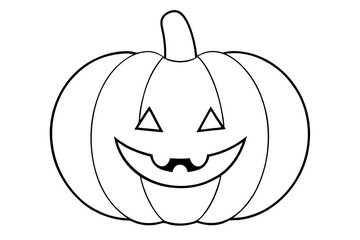 Halloween pumpkin in flat style for poster, banner, greeting card. Vector illustration.