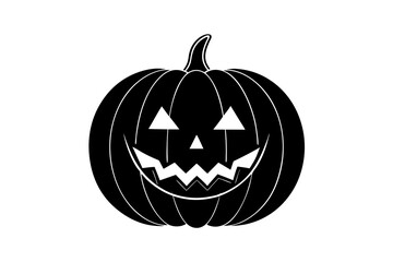 Halloween pumpkin in flat style for poster, banner, greeting card. Vector illustration.