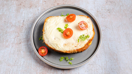 Bruschetta top view isolated