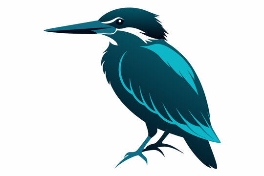 recommend clip art: A silhouette image kingfisher bird vector art illustration