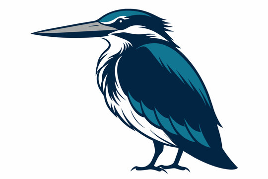 recommend clip art: A silhouette image kingfisher bird vector art illustration