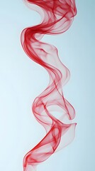 Fototapeta premium Red Smoke on Blue Background, Abstract Image, Texture, Pattern, Wallpaper, Cover and Screen for Smartphone, PC, Laptop, 9:16 and 16:9 Format