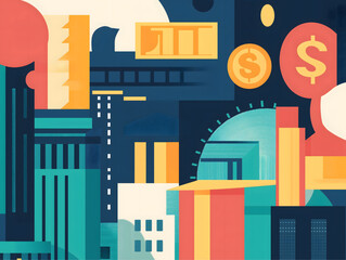 Fototapeta premium Finance Vector Spot Illustrations