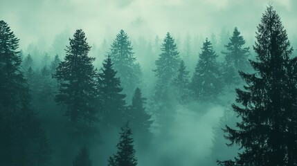   A dense forest brimming with towering pine trees dots its landscape