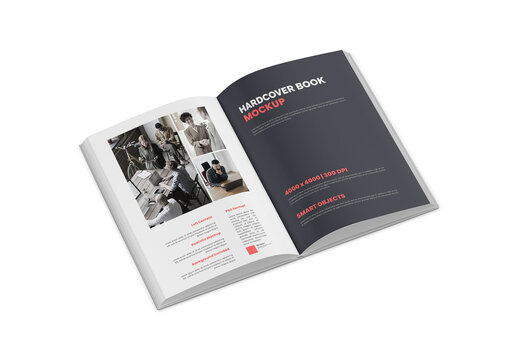 Opened Hardcover Book Mockup