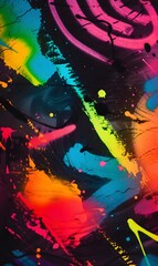 Vibrant Colorful Abstract Art Expressive Fluid Shapes Surreal Neon Patterns Dynamic Brushstrokes. AI Generated