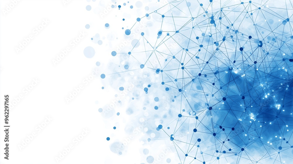 Wall mural a light blue abstract background featuring a soft network grid with digital connections and circular