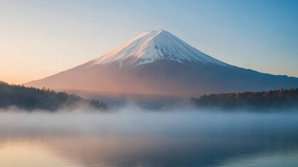 Serene Morning at Mount Fuji