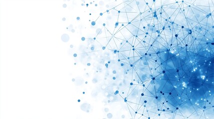A light blue abstract background featuring a soft network grid with digital connections and circular patterns, ideal for technology themes